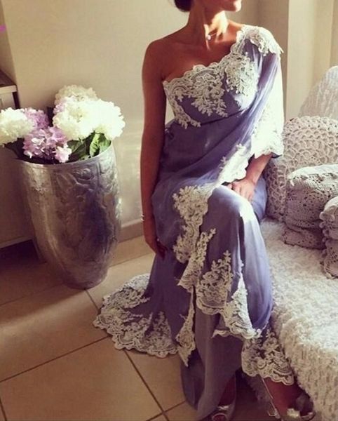 

2021 vestido de noiva saree evening es arabic muslim chiffon applique abendkleider one shoulder prom party gowns new b886, Black;red