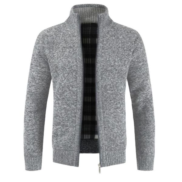

men's sweaters autumn winter men knitted sweater pockets plush liner warm slim cardigan coat, White;black