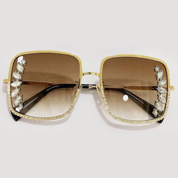 

sunglasses retro square gradient women brand designer luxury oversized diamonds sun glasses uv400 eyewear, White;black