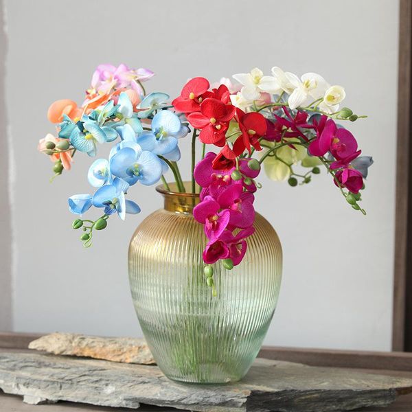 

decorative flowers & wreaths simulation phalaenopsis home decoration feel orchid fake flower silk factory direct artificial