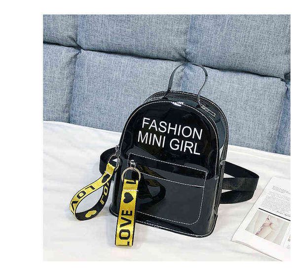 

mini women transparent backpack 2020 winter new small backpack casual fashion wild shoulder jelly bag student bag y1105