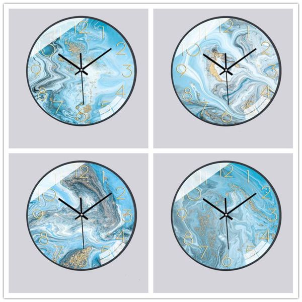 

wall clocks ocean theme silent quartz clock battery-powered home/office/school decor black plastic frame 10/12 inch