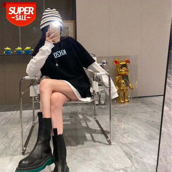 

double line eentials personality portrait short-sleeved reflective t-shirt men and women brand street #0m0d, White;black