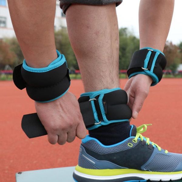 

ankle support resistance adjustable exercise wrist weights gym fitness weight straps sand bag for walking jogging, Blue;black