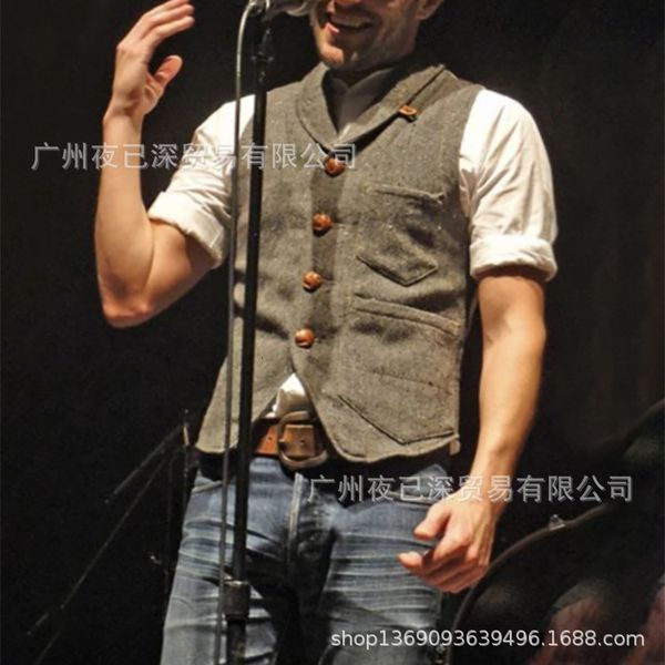 

autumn and winter 2021 solid color fashion new vest for men, Gray;blue