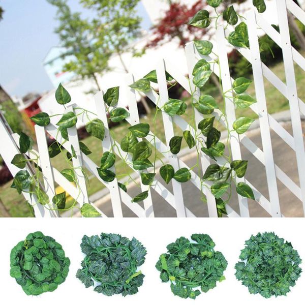

2m artificial plants green ivy leaves artificial vine fake leaves garland home wedding bar hanging plants home decor new