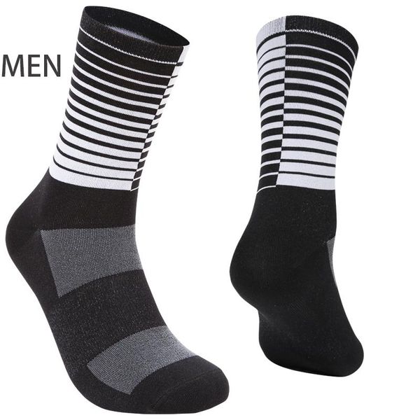 

sports socks cheji cycling men women knee-high bicycle breathable anti-sweat outdoor male, Black