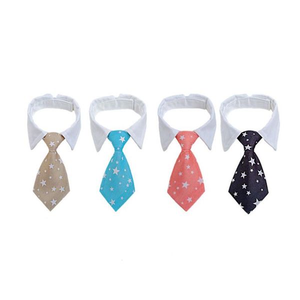 

dog apparel 8pcs pets cat neckties stripe design puppy adjustable collar tie for wedding party accessories (size s, color mixing)