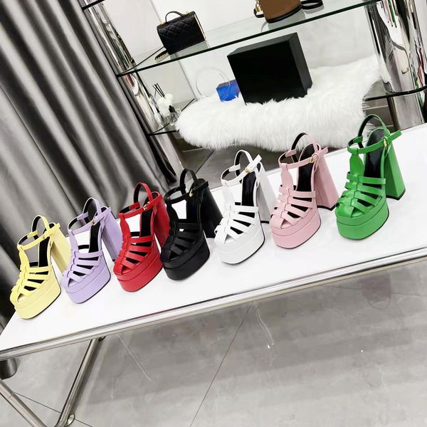 

2022 lastest famous designer classic women gladiator sandals solid leather narrow band ankle buckle fashion party se, Black