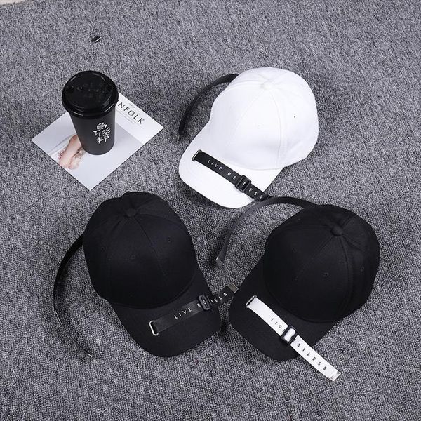 

spring summer fashion long tape curved eaves hat with rings male maam korean baseball cap tide snapback bone hip hop, Blue;gray