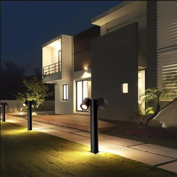 

18w new style waterproof led garden lawn lamp modern aluminum pillar light outdoor courtyard villa landscape lawn bollards light
