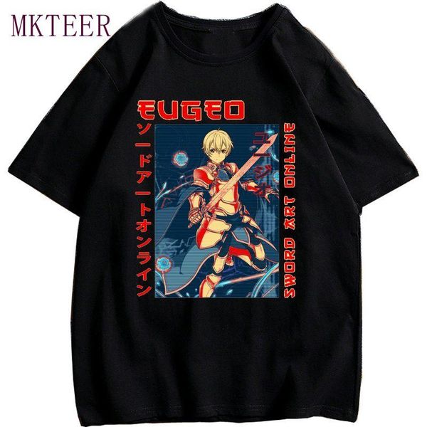 

women's t-shirt sword art online summer printed harajuku clothing oversized t shirt aesthetic graphic tee streetwear anime manga 90s, White