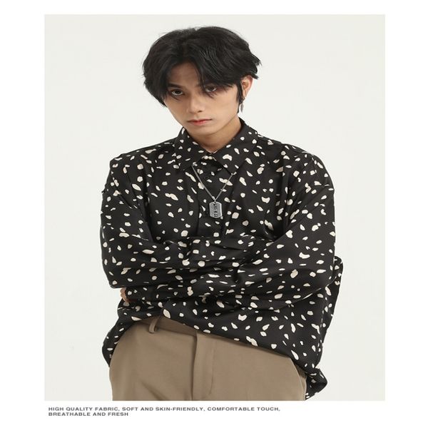 

2021 autumn new fashion casual all-match long-sleeved shirt male street style solid color couple jacket 00r7, White;black