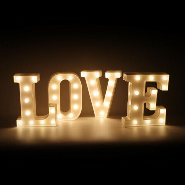 

party decoration white wooden letter love decorative light wedding showcase led