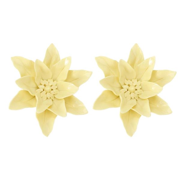 

wall stickers 2pcs ceramic flower hanging accessory exquisite art ornament decor