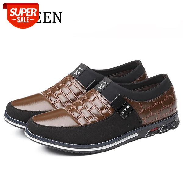 

yween leather men shoes fashion slip on casual shoes wear-resistant round toe men loafers big size leather male sneakers #h961