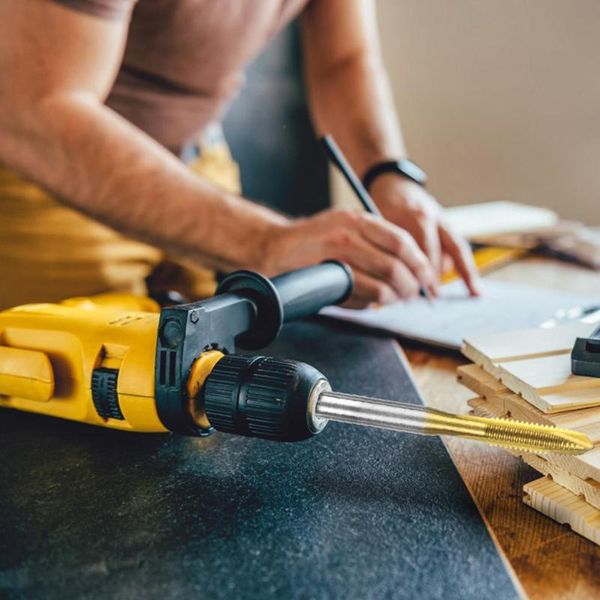 

hand tools 6pcs woodworking titanium coating tapping threading drill wrench hss screwdriver tap holder power repair