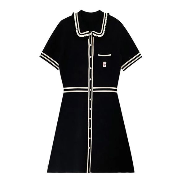 

new sandro knitted dress badge temperament color black., Black;gray