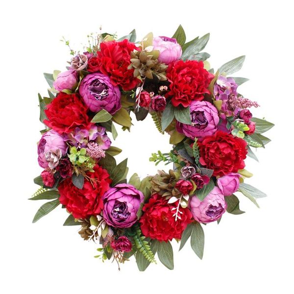 

door wreath artificial peony flower wreath spring garland for front door wall wedding party office home decor