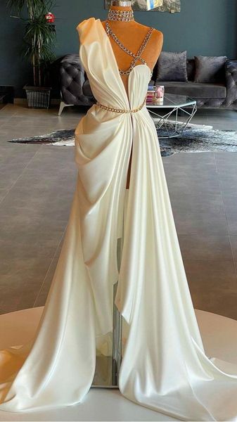 

party dresses princess prom one shoulder split sleeveless sash evening gowns floor length elegant dress, White;black