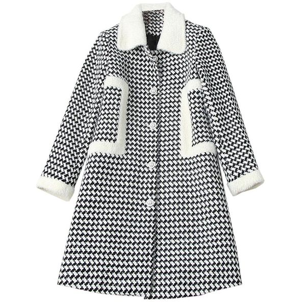 

women's wool & blends 2021 autumn single breasted long coat, Black