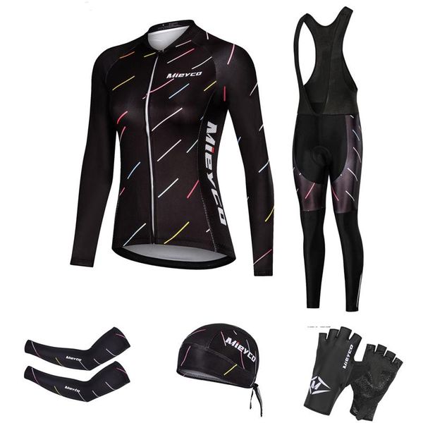 

racing sets 2021 cycling jersey 5d bib pant mtb bike long bicicleta suit autumn quick dry bicycle clothing roupa de ciclismo feminina, Black;blue