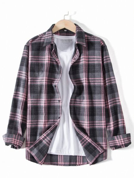 

men plaid print shirt without tee q68p#, White;black