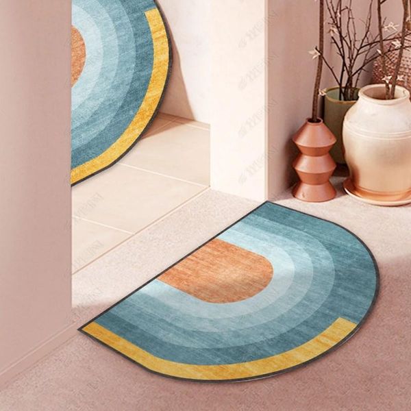 

entrance doormat geometric non slip floor mat abstract leopard tiger dust proof half round door mats modern kitchen bath rugs