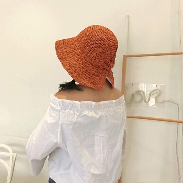 

outdoor hats raffia bow fashion sun hat wide brim floppy summer for women beach panama straw dome bucket femme shade, Black;white