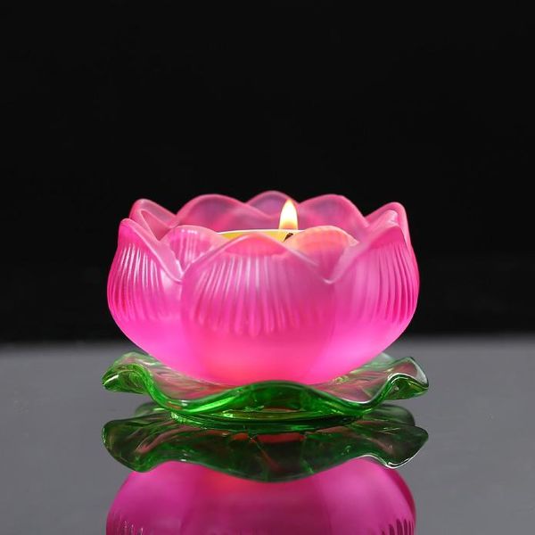 

candle holders 4.5x8cm lotus for home decor glass wedding candlestick stand