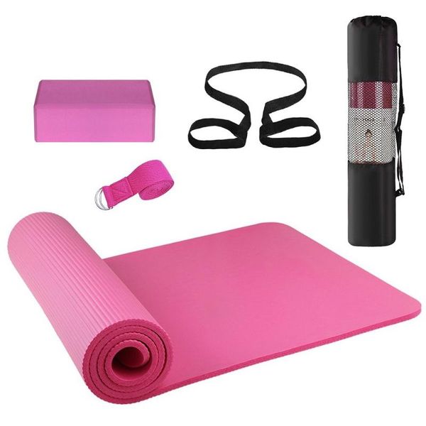 

3pcs yoga equipment set yoga mat blocks stretching strap beginner exercise set with mat storage pouch and strap