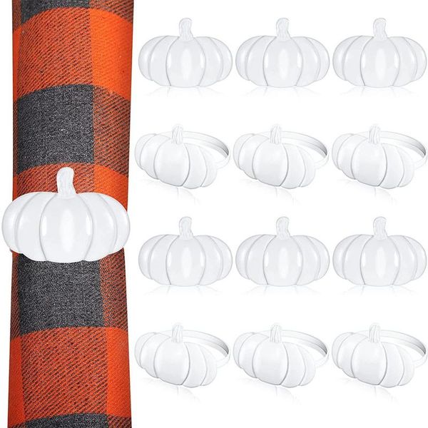 

napkin rings white pumpkin ring halloween holder buckle thanksgiving rustic harvest