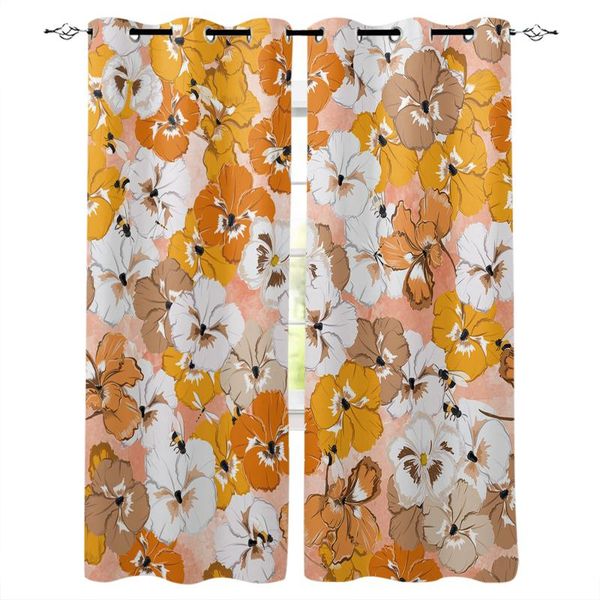 

yellow flower bee window curtains home decor bedroom curtains kitchen door drapes for living room