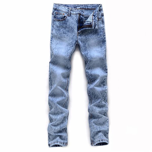 

2021 men's gray/blue denim new fashion pencil pants slim men ny long jeans qw6f