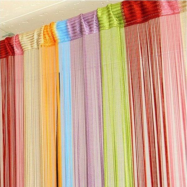 Cortina cortinas 1mx2m linha multi-cor decoração interior quarto divisor tira tassel string quarto janela casa