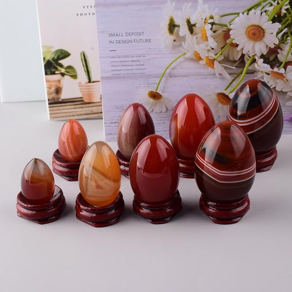 

decorative objects & figurines natural red agate crystal undrill egg set original stone mineral quartz chakra healing ball home divination f