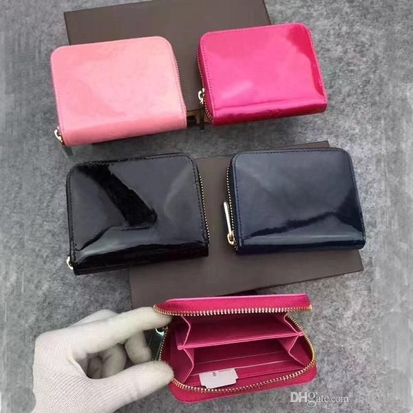 Großhandel Lackleder kurze Brieftasche Mode Hohe Qualität SHinny Leder Karten Münze Geldbörse Frauen Brieftasche Klassische Reißverschluss