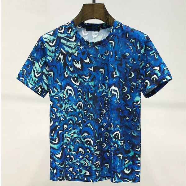 

men's t-shirts summer style 3d floral high-quality printed t-shirt luxury fashion brand slim top, White;black