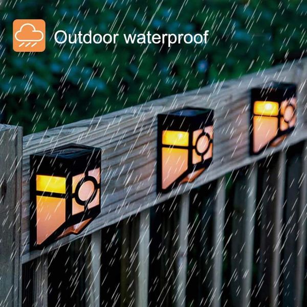 

outdoor wall lamps 8pc solar light waterproof porch lights deck 2led garden decorative mount fence post lighting