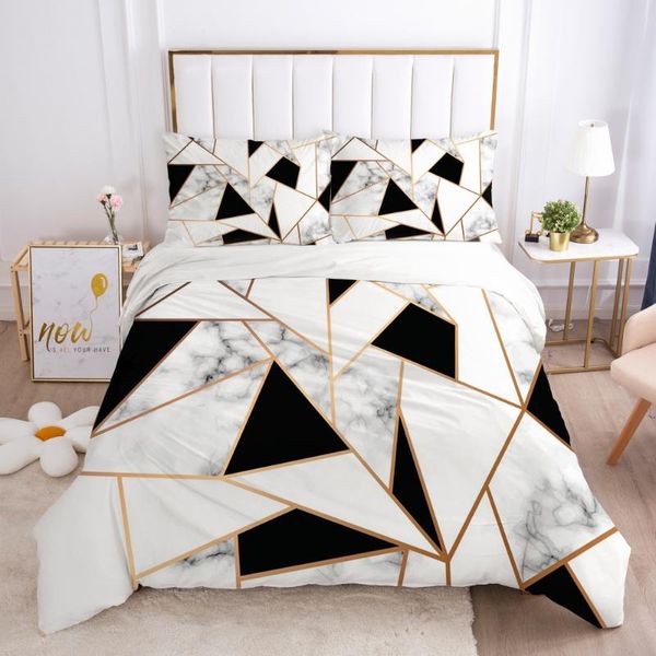 

3d bedding set comforter duvet cover pillowcases luxury bed linens bed set  king europe russia size nordic marble black