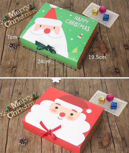 Sconto del 50% Scatola di imballaggio di carta quadrata di buon Natale Borse regalo di favore di Babbo Natale Felice anno nuovo Scatole di caramelle di cioccolato Party ottie S911