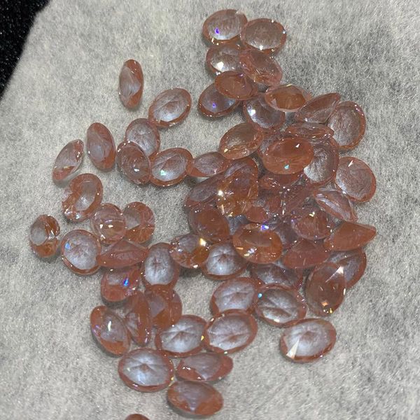

loose diamonds 8x10mm pear-shaped premium sweet dream pink nanosital stone, Black