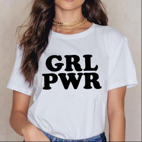 

women feminism grl pwr ullzang t shirt feminists harajuku t shirt girl power 90s graphic grunge aesthetic tees female, White