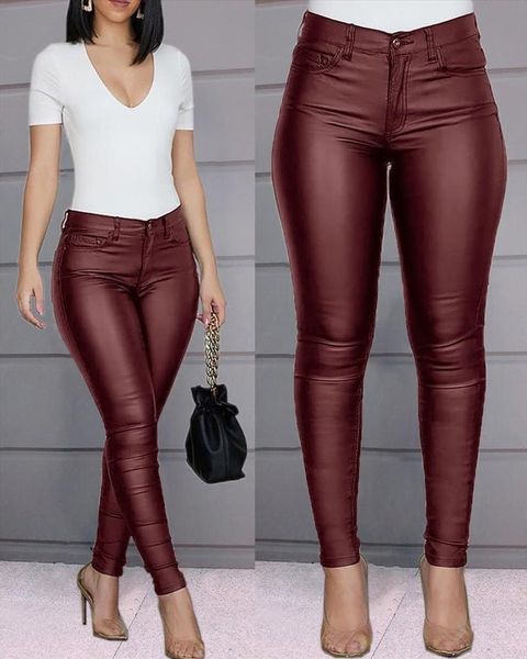 

pu leather pants black women legging stretch bodycon trousers high waist long pencil s 3xl plus size spring