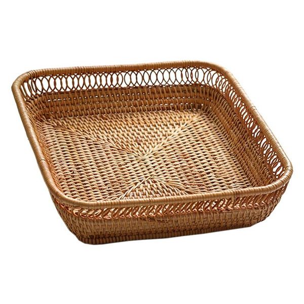 

storage baskets woven basket rattan bread fruit serving for home kitchen desk candy sundries organizer
