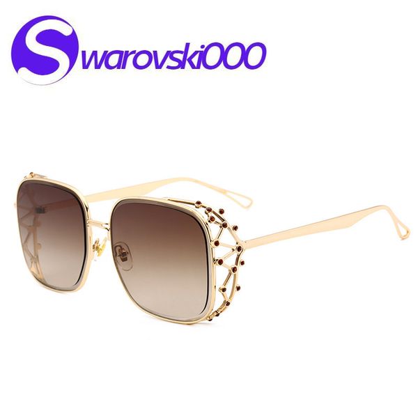 

polarizing goggles with fashionable design platform diamond inlaid poster fashion daren street p sunglasses, White;black