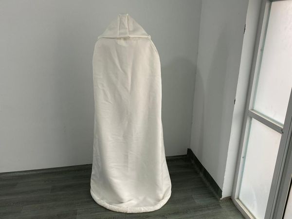 

wraps & jackets hooded with faux fur trim christmas long cloak bridal wedding satin, White