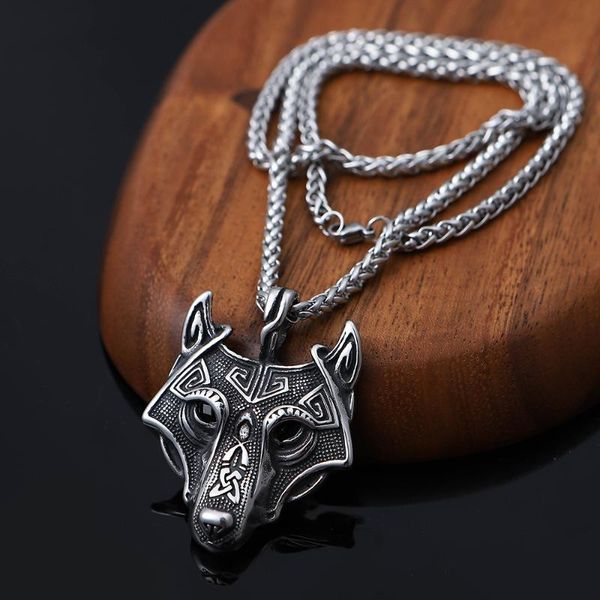 

pendant necklaces necklace explosions stainless steel wolf amulet men's, Silver