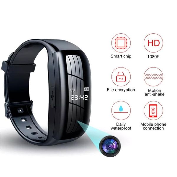 

mini cameras micro sound dictaphone wristband noise cancelling recording device camera 1080p dv 32g audio digital voice video recorder