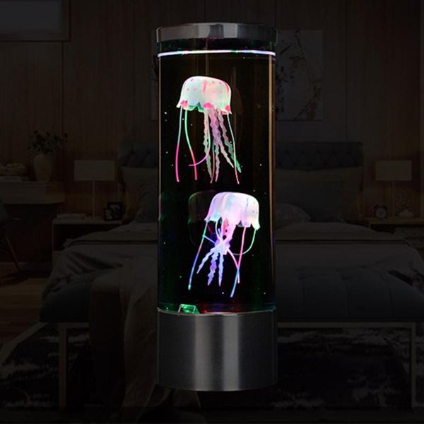 

usb charging color changing children adults hypnotic jellyfish office atmosphere lamp fantasy led night light bedroom desktop